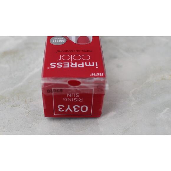imPRESS Color Press on Nails Rising Sun Red Matte Finish Short Squoval New - Picture 6 of 6